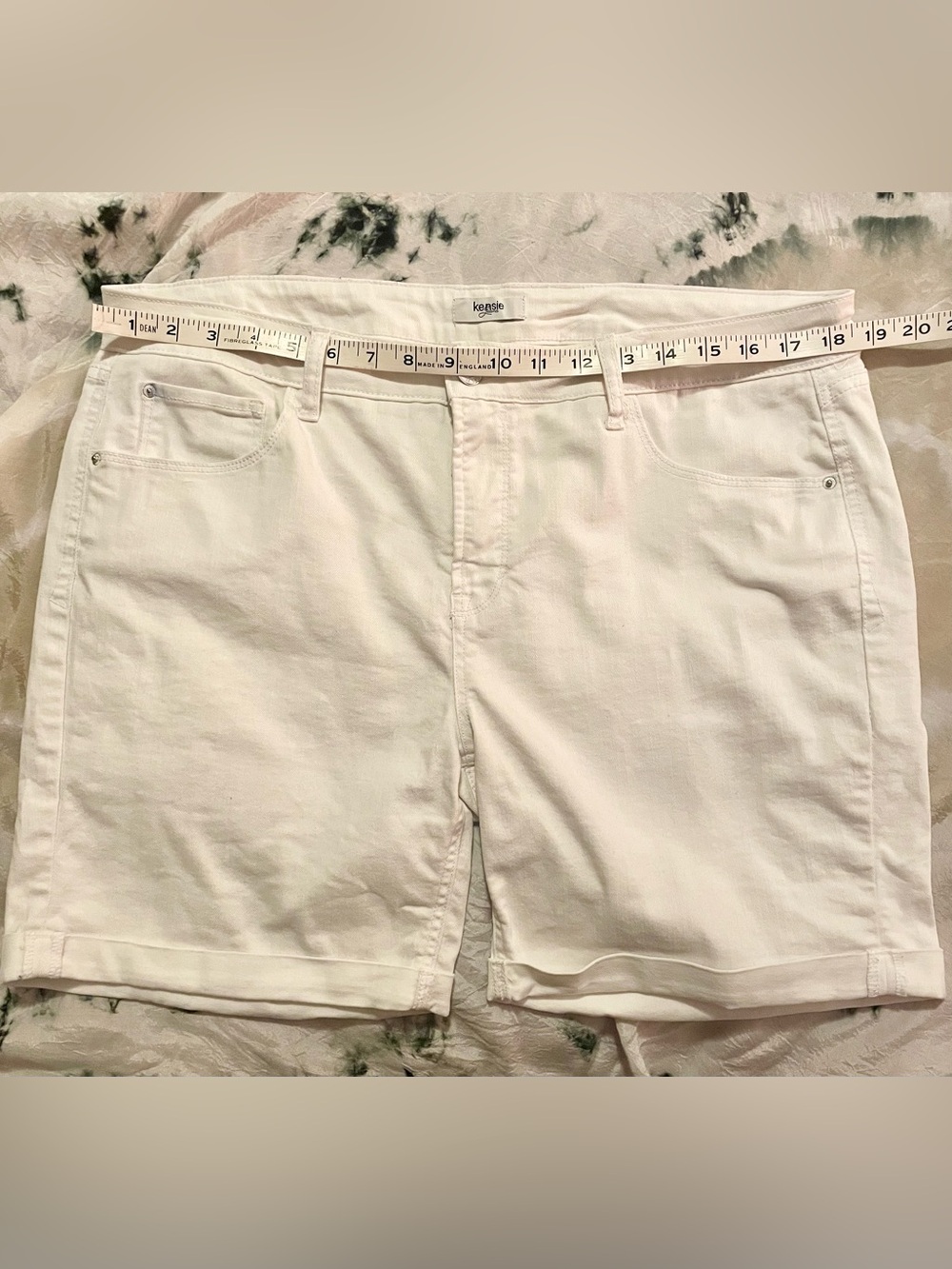 S 16 White Casual Stretchy Denim Shorts